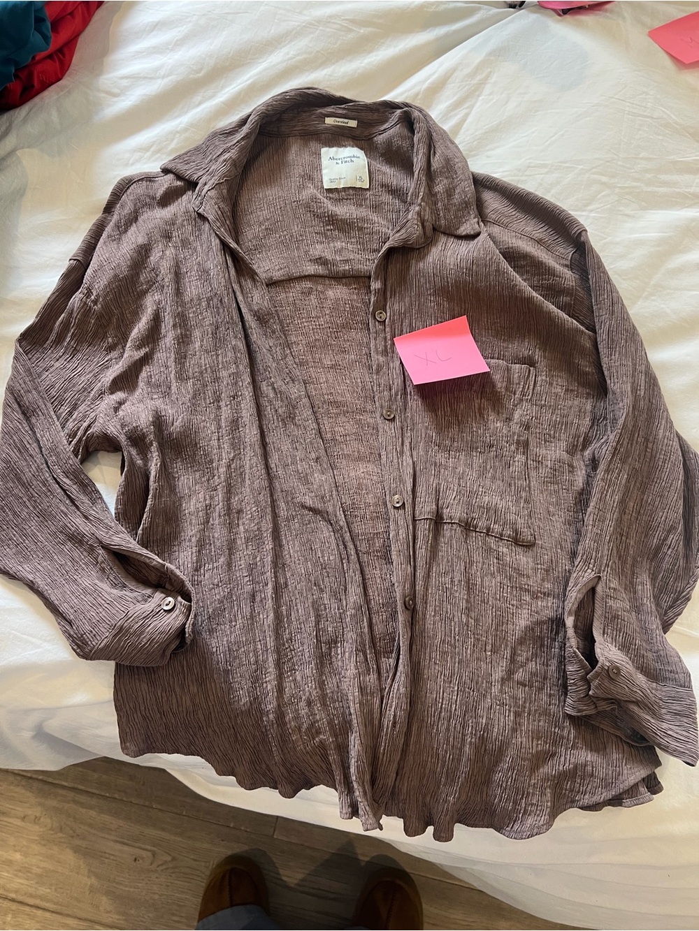 Abercrombie & Fitch Mauve Brown Button-Up Lightweight Shirt